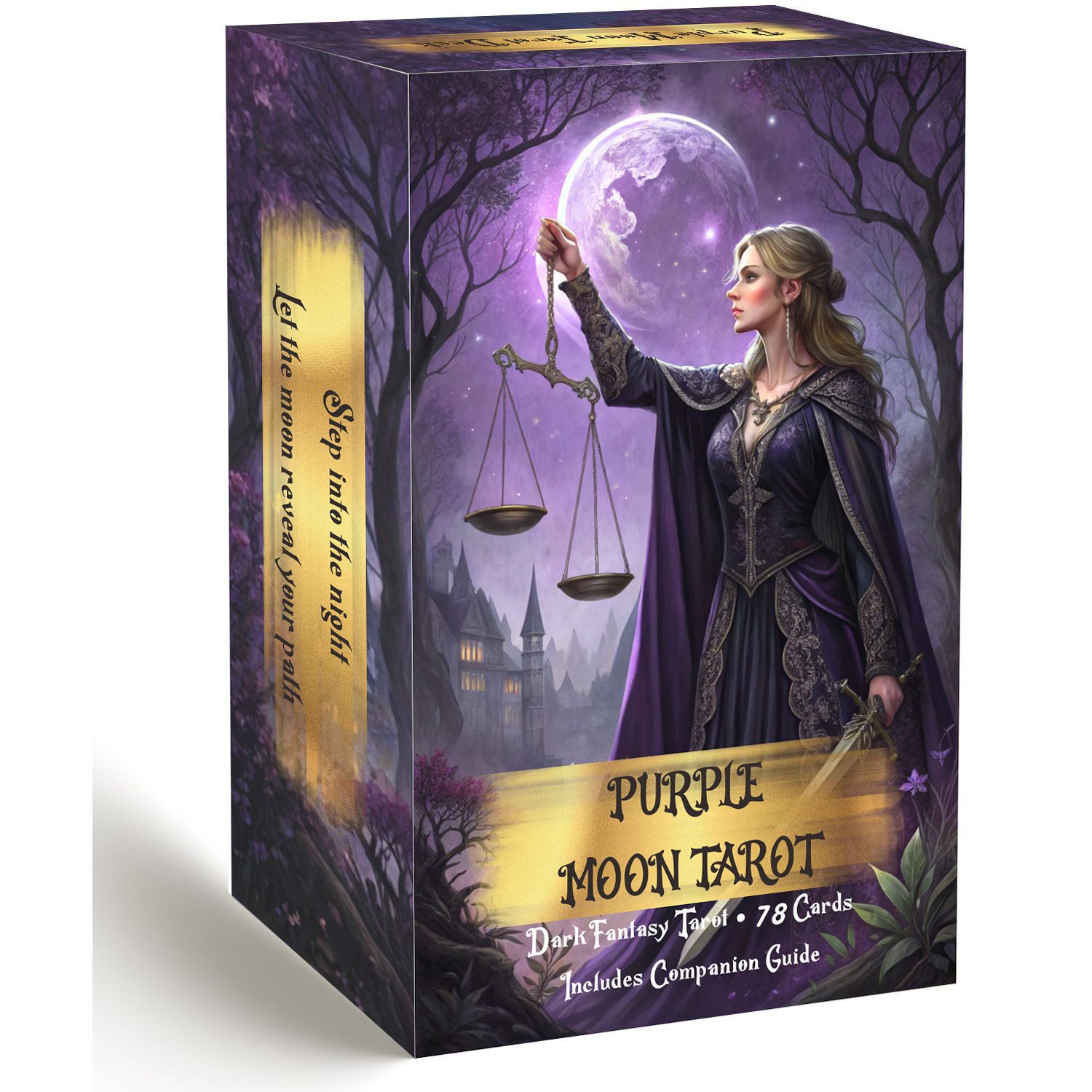 Tarot Deck With Guidebook - Baralho de Cartas de Tarô Purple