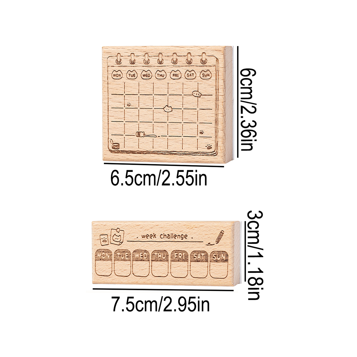 Carimbo de calendário de madei - Stationery Books avaliação e preço