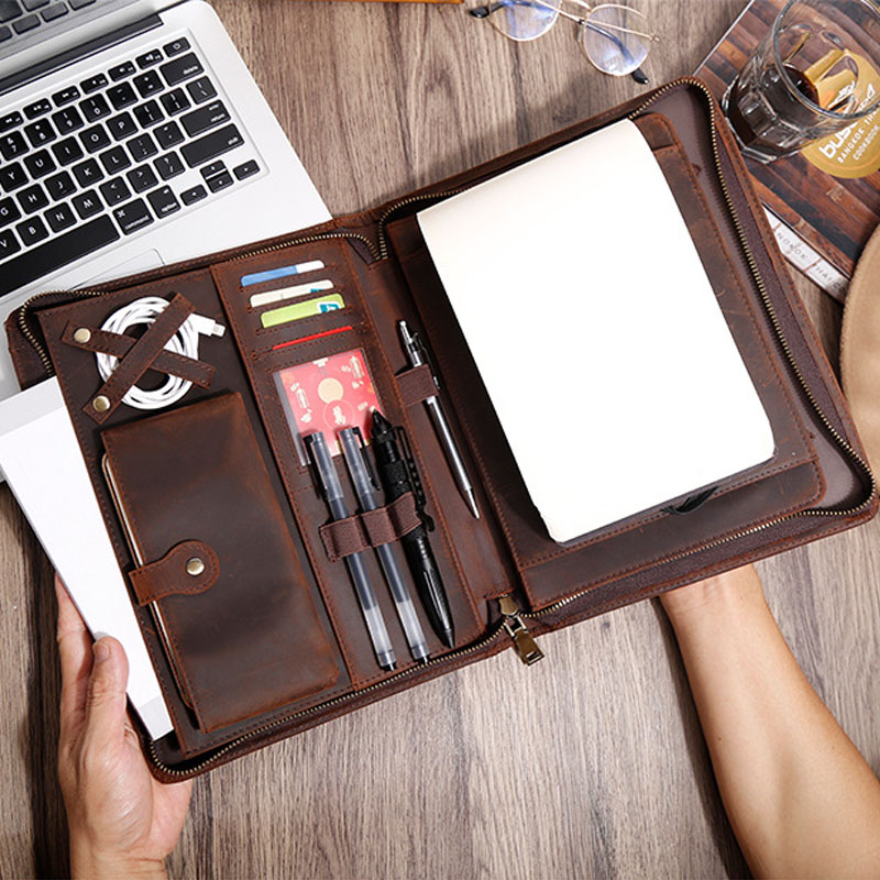 Organizador de Portfólio em Co - Vintage Leather Journal Notebook avaliação e preço